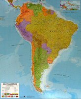 Nástěnná mapa - Jižní Amerika 100 x 120 cm, lamino + lišty