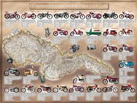 Nástěnná mapa - Československé motocykly 1918 - 1992