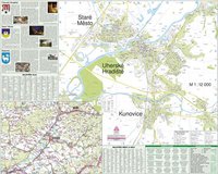 Nástěnná mapa - Úherské Hradiště a Kunovice 90 x 72 cm