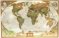 Obří svět National Geographic Executive - nástěnná mapa 185 x 122 cm, laminovaná s očky