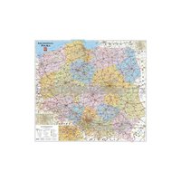 Nástěnná mapa - spediční Polsko 100 x 115 cm, laminovaná s 2 lištami