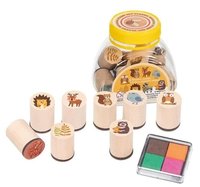 Sada dřevěných razítek s motivem lesních zvířátek