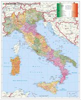 Nástěnná mapa - spediční Itálie 95 x 120 cm, lamino + lišty
