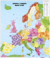 Nástěnná mapa - spediční Evropa 96 x 112 cm, lamino + 2 lišty