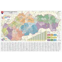 Nástěnná mapa - Slovensko, administrativní 135 x 90 cm, lamino + 2 lišty