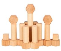 Přírodní dřevěná ekologická stavebnice bloky Goki (75 ks)