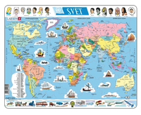 Svět politická mapa - Vzdělávací puzzle