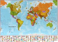Nástěnná mapa - svět politický 136 x 100 cm, lamino + 2 lišty