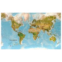 Nástěnná mapa - obří svět zeměpisný 197 x 122 cm, laminovaná s očky