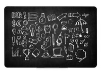 Černá bezrámová magnetická tabule na křídy - Qboard