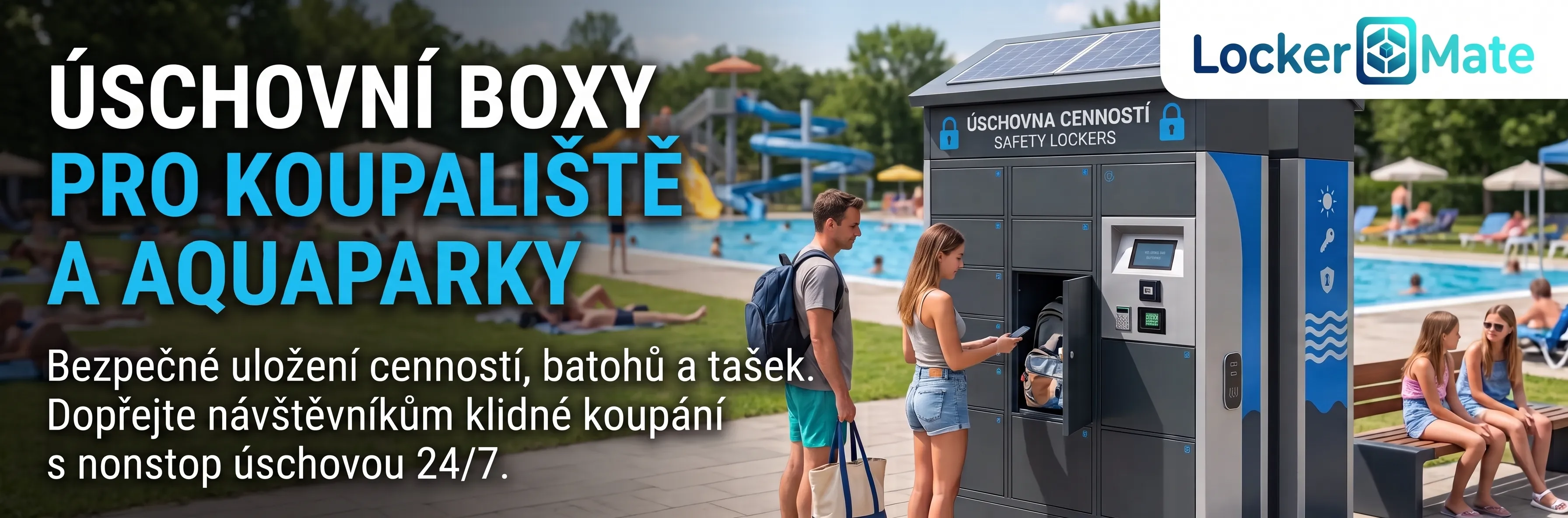 Chytré úschovní boxy LockerMate pro koupaliště a aquaparky