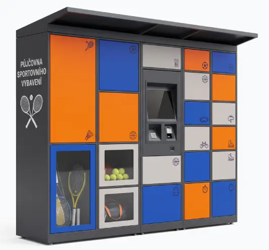 Půjčovní box na tenisové vybavení