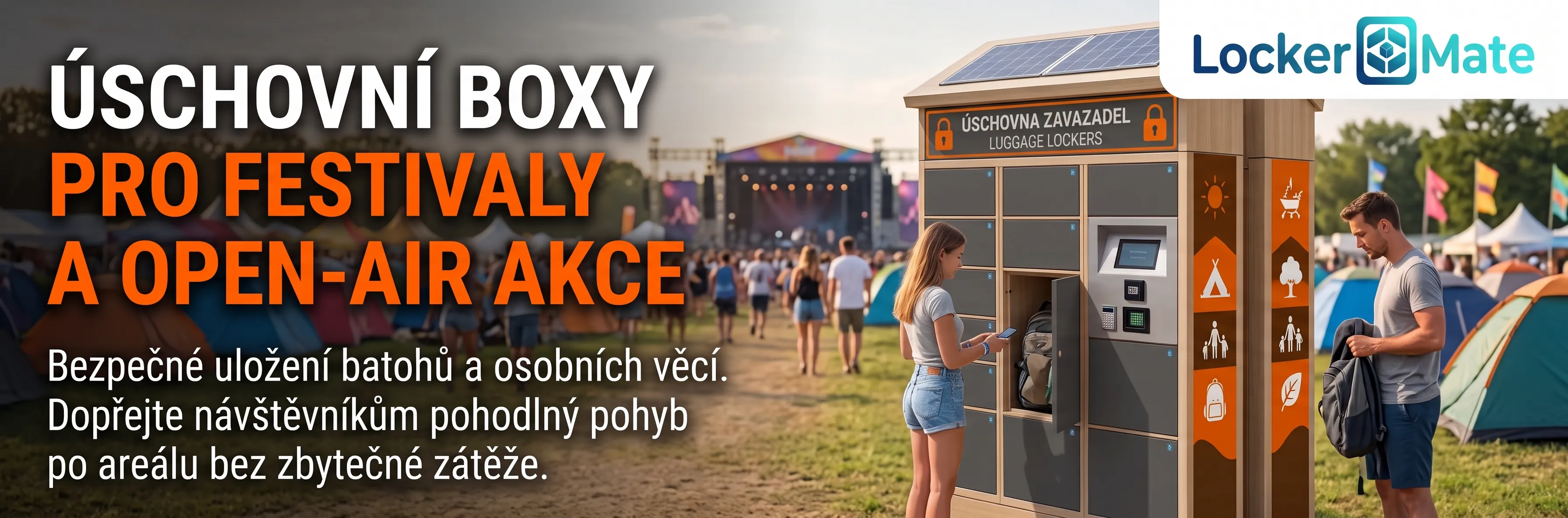 Chytré úschovní boxy LockerMate pro festivaly a open-air akce